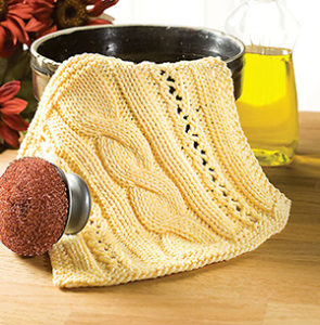 Cables & Lace Knitted Dishcloth