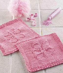 Finished Embossed Daisy Knit Washcloth pattern