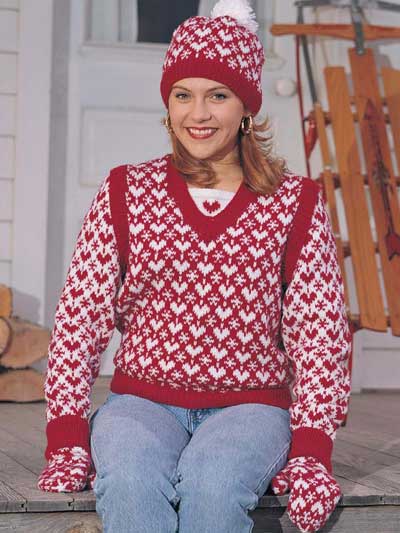 Hearts in the Snow Knitting Pattern
