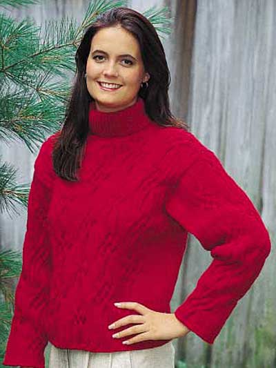 Ruby Cabled Turtleneck Knitting Pattern