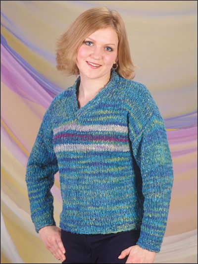 Boucle Stripes Pullover Knitting Pattern